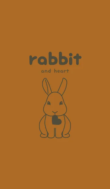 [LINE着せ替え] ウサギとハート ブロンズの画像1