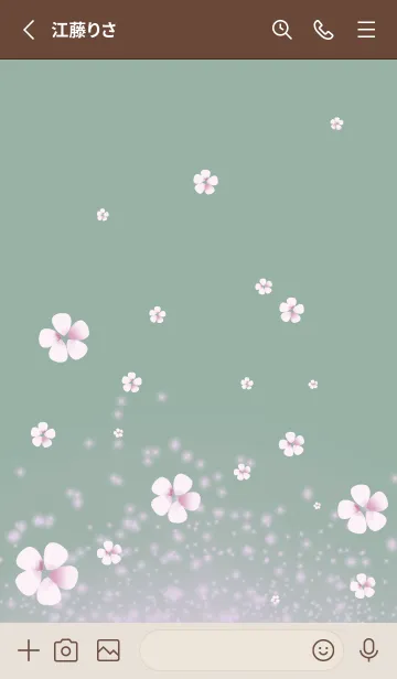 [LINE着せ替え] カーキ : 春の運気UP 桜の画像2