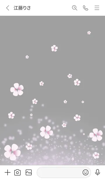 [LINE着せ替え] グレー : 春の運気UP 桜の画像2