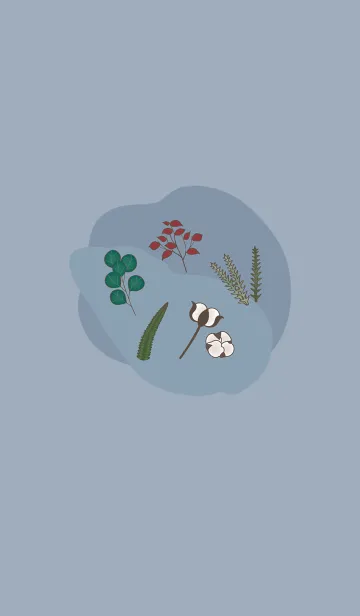 [LINE着せ替え] ˙美しいドライフラワー˙モランディブルーの画像1