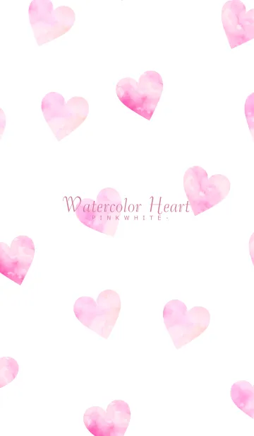 [LINE着せ替え] WatercolorHeart - PINKWHITE 15の画像1