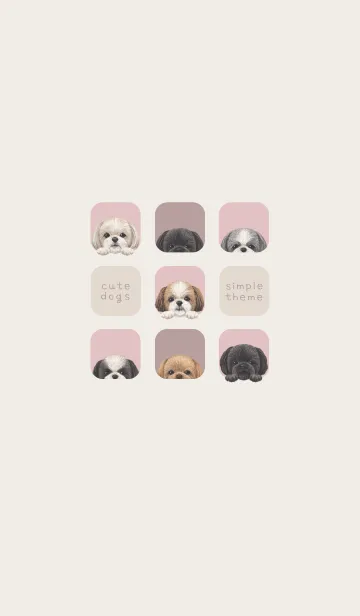 [LINE着せ替え] DOGS - シーズー - ピンクグレーの画像1