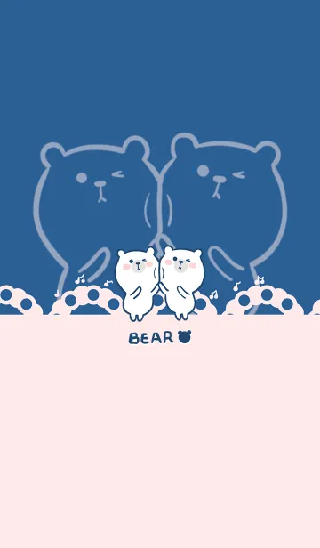 [LINE着せ替え] Dancing Bear - Deep Indigo (Re3)の画像1