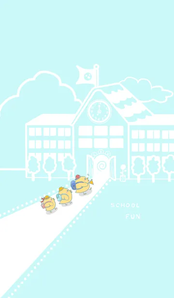 [LINE着せ替え] yellow duck school fun-pale indigo (bw3)の画像1