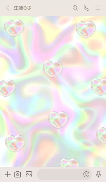 [LINE着せ替え] Cute Cute Little Heart Hologram 8の画像2