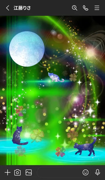 [LINE着せ替え] 運気を上げる猫と月2の画像2