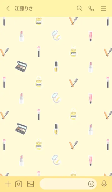 [LINE着せ替え] Cosmetics theme☆dusty yellow（修正版）の画像2