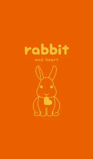 [LINE着せ替え] ウサギとハート 朱色の画像1