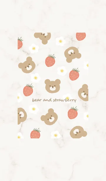 [LINE着せ替え] bear strawberry♥ブラウン01_1の画像1