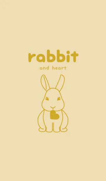 [LINE着せ替え] ウサギとハート ベージュの画像1