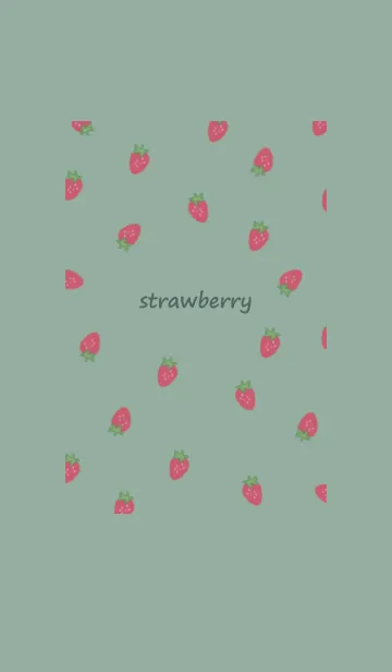 [LINE着せ替え] strawberry_pattern (green beige)の画像1