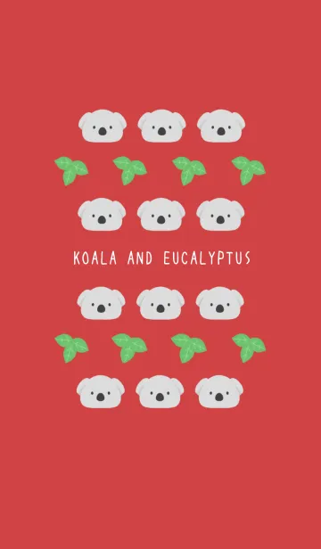 [LINE着せ替え] コアラとユーカリ/レッド/ベージュの画像1
