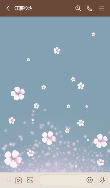 [LINE着せ替え] ベージュと青 : 春の運気UP 桜の画像2