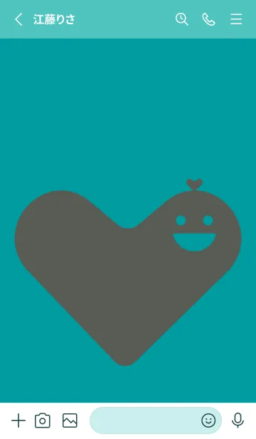 [LINE着せ替え] ハート型の着せかえ ターコイズの画像2