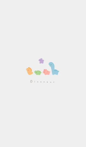 ゆるい恐竜 - グレーホワイトのLINE着せ替え