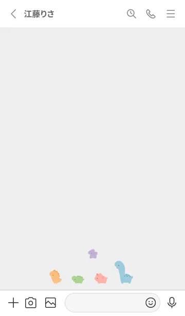 [LINE着せ替え] ゆるい恐竜 - グレーホワイトの画像2