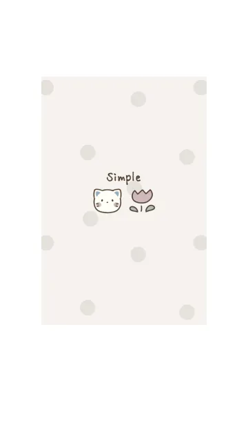 [LINE着せ替え] くすみカラー♡ねこ -ベージュ- ドットの画像1