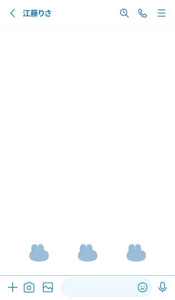 [LINE着せ替え] ゆるもちうさぎ(ホワイト&ブルー02)の画像2