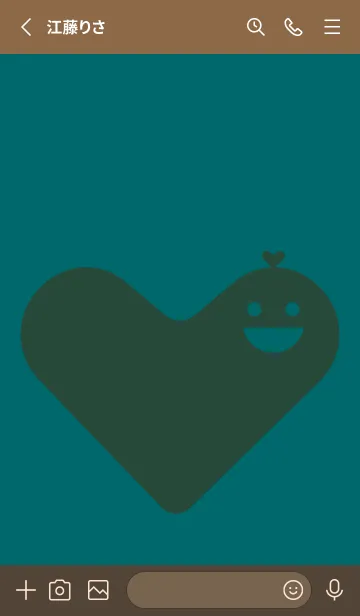 [LINE着せ替え] ハート型の着せかえ ティールグリーンの画像2