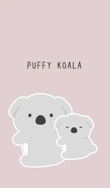 [LINE着せ替え] おんぶコアラの着せかえ/ピンクグレーの画像1