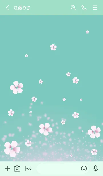 [LINE着せ替え] ミントグリーン : 春の運気UP 桜の画像2