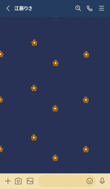 [LINE着せ替え] ネイビー。お花柄。の画像2