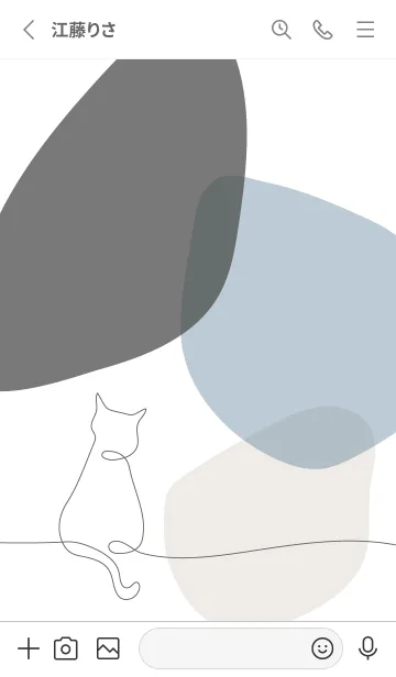 [LINE着せ替え] Line drawing cat_12の画像2