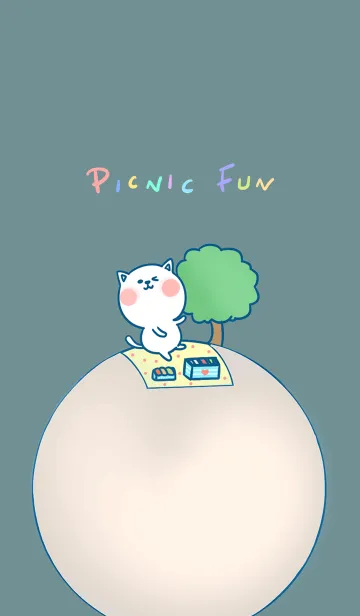 [LINE着せ替え] Picnic Fun J-Turquoise Green (Br2)の画像1