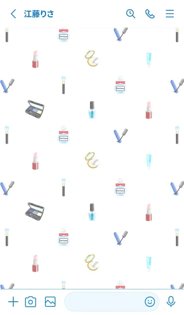 [LINE着せ替え] Cosmetics theme☆dusty blue（修正版）の画像2