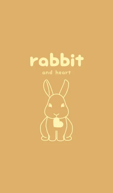 [LINE着せ替え] ウサギとハート 飴色の画像1