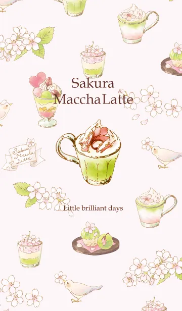 [LINE着せ替え] 10.SakuraMacchaLatte（桜抹茶ラテ）の画像1