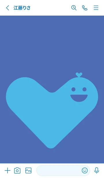 [LINE着せ替え] ハート型の着せかえ 群青色の画像2