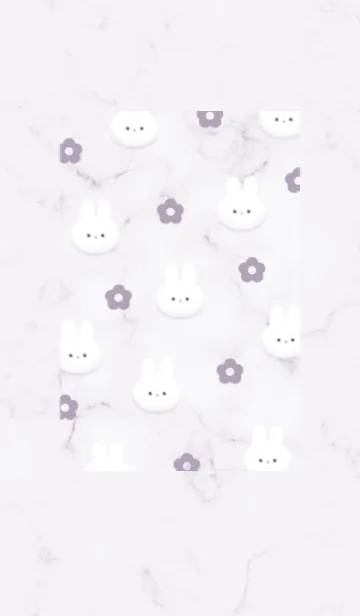 [LINE着せ替え] Rabbit and Flower violet04_1の画像1