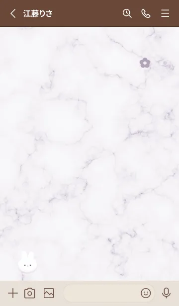 [LINE着せ替え] Rabbit and Flower violet04_1の画像2