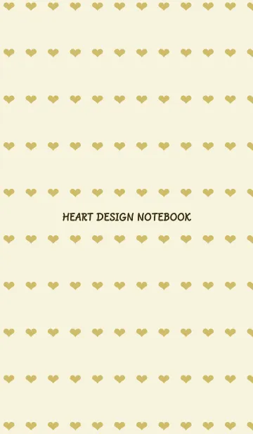 [LINE着せ替え] ハート柄ノート/オーカーの画像1