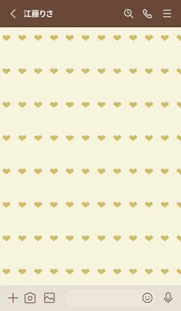 [LINE着せ替え] ハート柄ノート/オーカーの画像2