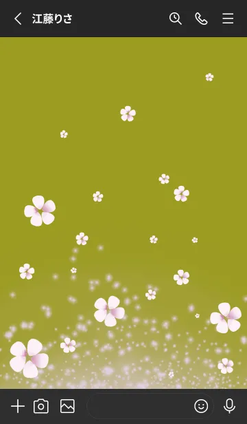 [LINE着せ替え] 黒と黄色 : 春の運気UP 桜の画像2