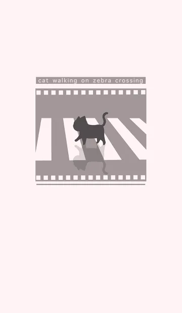 [LINE着せ替え] cat zebra crossing J-dusty pink (Pi3)の画像1