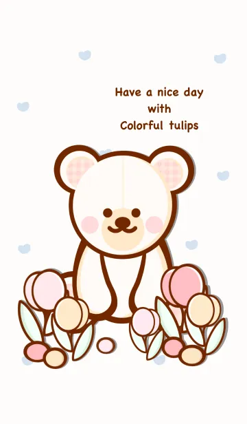 [LINE着せ替え] Cute bear Cute tulips 6の画像1