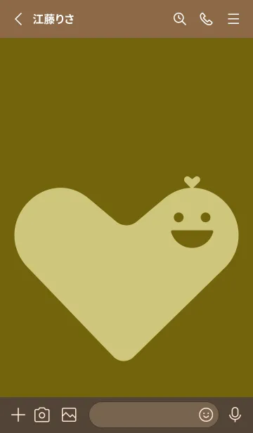 [LINE着せ替え] ハート型の着せかえ オリーブの画像2