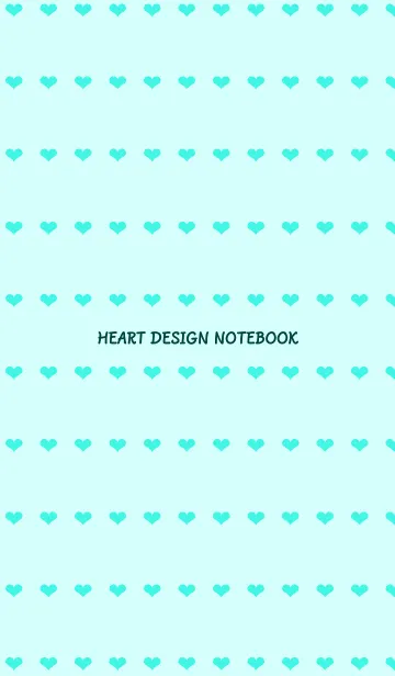 [LINE着せ替え] ハート柄ノート/蛍光ライトブルー/ブラックの画像1