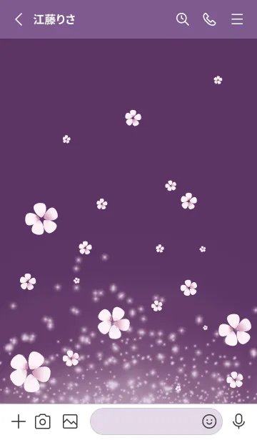 [LINE着せ替え] 紫 : 春の運気UP 桜の画像2