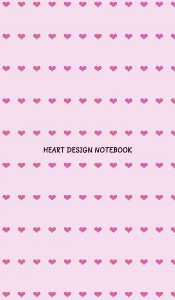 [LINE着せ替え] ハート柄ノート/ローズピンクの画像1