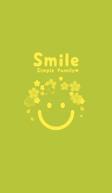 [LINE着せ替え] スマイル＆桜 シトロンイエローの画像1