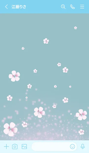 [LINE着せ替え] 青 : 春の運気UP 桜の画像2