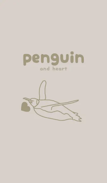 [LINE着せ替え] ペンギンとハート オーキッドホワイトの画像1