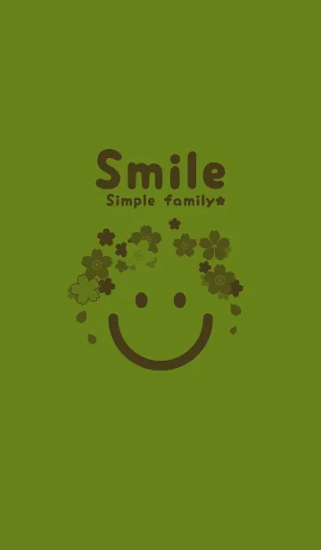 [LINE着せ替え] スマイル＆桜 苔色の画像1