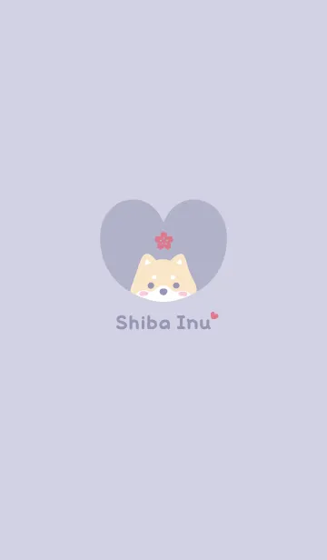 [LINE着せ替え] 柴犬2さくら[パープル]の画像1