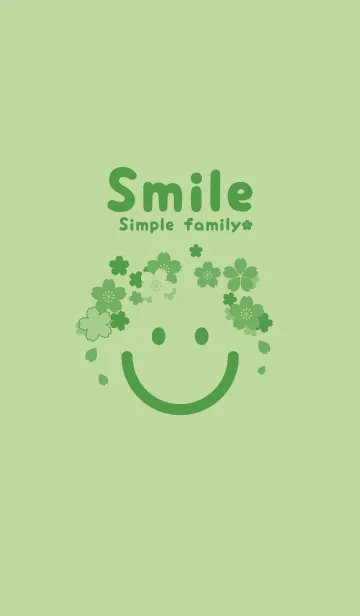 [LINE着せ替え] スマイル＆桜 ミストグリーンの画像1