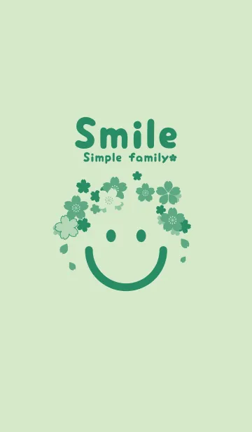 [LINE着せ替え] スマイル＆桜 白緑の画像1